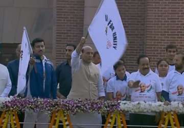Run For Unity LIVE: Rajnath Singh inaugurates marathon from New Delhi