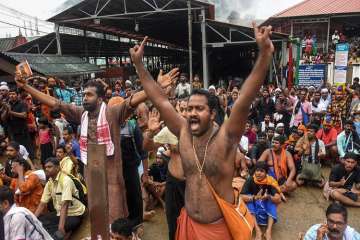 ?
The situation turned tense in the area, where section 144 was clamped, as devotees gathered in large numbers at 'Valiya Nadapandhal' to protest against the woman's entry into the temple.