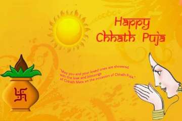 Premium Vector | Vector illustration of happy chhath puja greeting