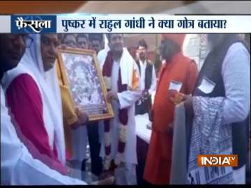 Rajasthan: Congress chief Rahul Gandhi reveals his caste during puja at Pushkar's ancient Brahma tem