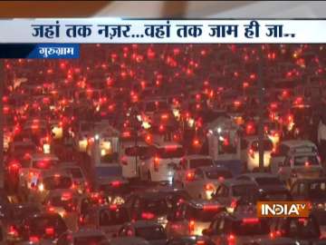 6-kilometre-long traffic jam in Gurugram