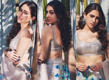 Sara Ali Khan’s sun-kissed pictures in shimmering taupe lehenga will weave a spell on you 