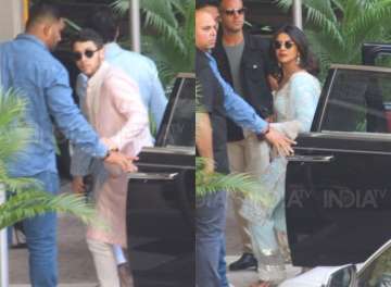 Priyanka Chopra arrives at her old house for puja with beau Nick Jonas, Joe Jonas and Sophie Turner