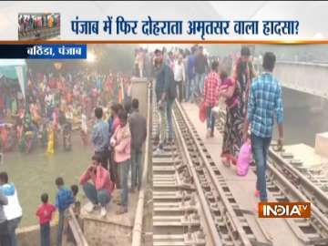 People celebrating ‘Chhath’ move freely on railway tracks in Bathinda