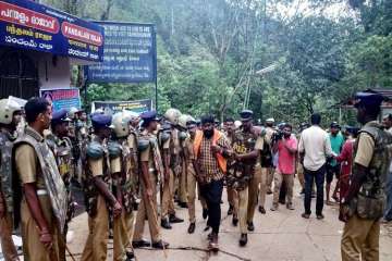 The temple town and the nearby places witnessed large-scale protests started by various Hindu groups after the Supreme Court verdict that allowed women of all ages to enter the temple that hitherto banned girls and women aged 10-50.