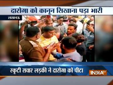 UP: Girl slaps police officer for stopping her at barricade