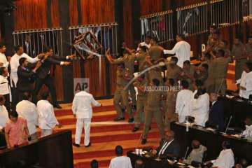 sri parliament brawl