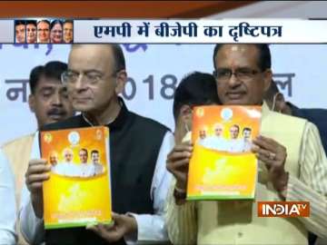 Arun Jaitley, Shivraj Chouhan release BJP's poll manifesto 'Drishtipatra'