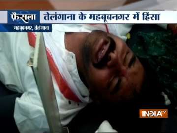 Clash between BJP, Congress workers in Mahbubnagar