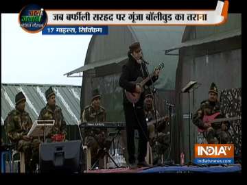 Mohit Chauhan and his team during the concert in Sikkim