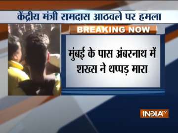 Ramdas Athawale slapped in Pune