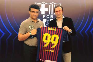 Sourav Ganguly visits Camp Nou, receives special gift from FC Barcelona