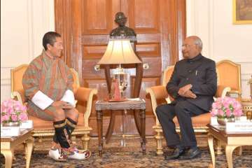 President Ram Nath Kovind with Bhutanese PM Lotay Tshering