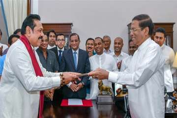 Mahinda Rajapaksa with President Sirisena