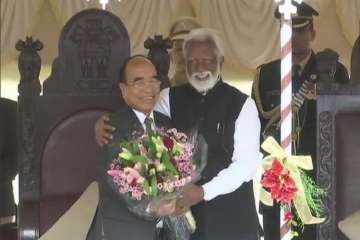 Governor Kummanam Rajasekharan administered the oath of office and secrecy to Zoramthanga and his Council of Ministers at Raj Bhavan located in Aizwal.