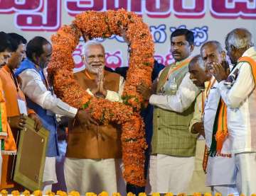  
Addressing an election rally in Hyderabad, PM Modi said that of the five parties contesting the Telangana Assembly election, only the BJP was being run democratically.