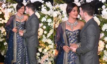 PHOTOS: Priyanka Chopra looks regal in Sabyasachi gown while Nick Jonas can’t keep eyes off his bride
