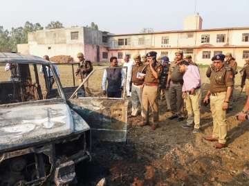 The angry mob torched a police chowki apart from several vehicles in Bulandshahr. 