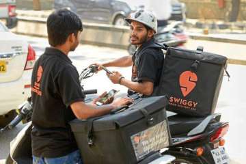 Swiggy delivery boys on strike in Panaji/ File Pic
