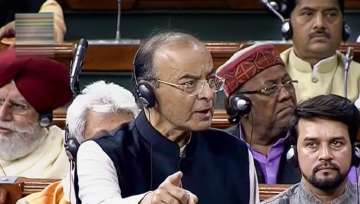 ?
Union Finance Minister Arun Jaitley speaks in the Lok Sabha during the discussion on Rafel issue.
