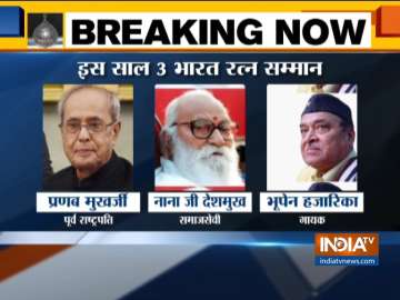 Pranab Mukherjee, Nanaji Deshmukh and Dr Bhupen Hazarika awarded Bharat Ratna