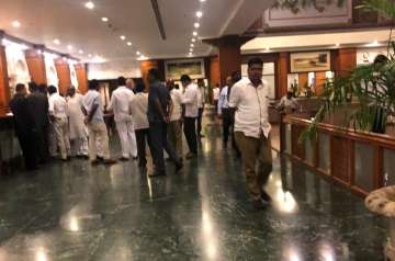 Congress MLAs have been staying at Eagleton resort in Bengaluru since last night