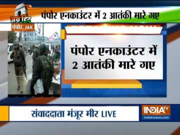 2 terrorists have been gunned down by the security forces during encounter in Pampore.