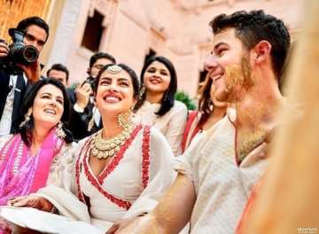 Priyanka Chopra and Nick Jonas' latest pictures from their Haldi ceremony
