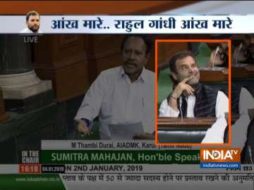 Rahul Gandhi does it again, winks in Parliament during Rafale debate