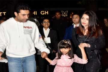 Abhishek Bachchan celebrates 43rd birthday with Aishwarya Rai, Amitabh Bachchan, Shweta Bachchan 