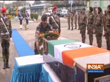Army pays tribute to martyr Major Bisht, killed in IED blast along LoC in Jammu and Kashmir