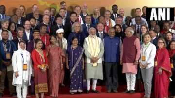 Prime Minister Narendra Modi interacted with foreign delegates from 181 countries at the Pravasi Bharatiya Kendra, Delhi