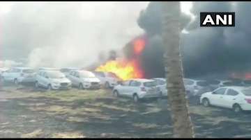 Massive fire engulfs Chennai parking lot, many cars gutted