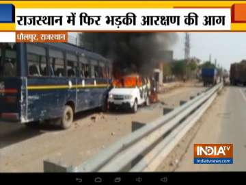 Gujjar community agitation turned violent while demanding five per cent quota in jobs and educational institutes in Rajasthan