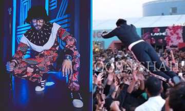 ranveer singh jumps at crowd