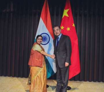 Sushma Swaraj with Wang Yi