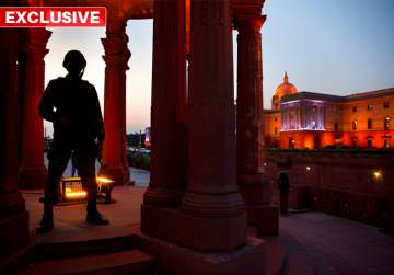 An Indian Army soldier stands guard at Raisina hills, the government seat of power, in New Delhi, India, Thursday, Feb. 28, 2019