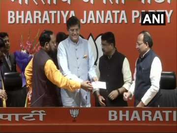  
Former Biju Janata Dal MP Baijayant Jay Panda  joins BJP in presence of Union Minister Dharmendra Pradhan.