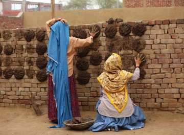 Bhumi Pednekar, Taapsee Pannu pose with cow dung cakes on sets of next film Saand Ki Aankh