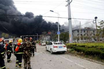 The explosion occurred on Thursday following a fire in a fertilizer factory in a chemical industrial park in Yancheng, Jiangsu province.