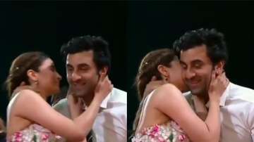 This video of Ranbir Kapoor sharing awkward kiss with girlfriend Alia Bhatt is going viral. Watch