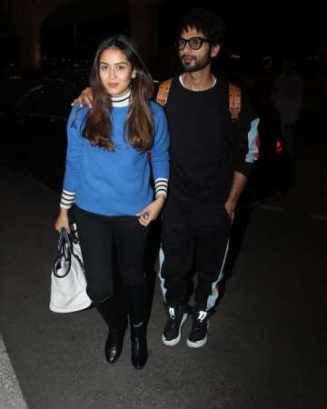 Shahid Kapoor and Mira Rajput spotted at the airport while leaving for London