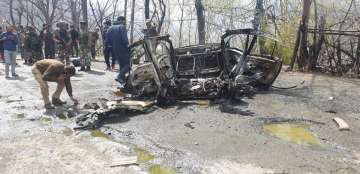 Visuals from the site of the explosion in Jammu and Kashmir Banihal