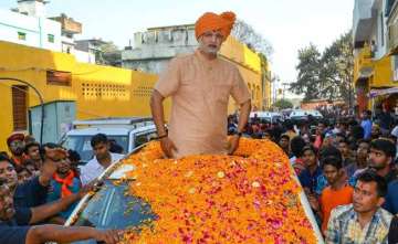 Actor Vivek Oberoi dressed as Prime Minister Narendra Modi during the film shoot 