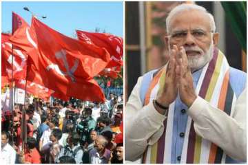 CPI(M) flags and Prime Minister Narendra Modi- File Photo