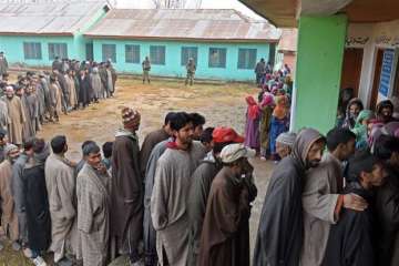 Nearly 65 per cent polling in Udhampur, 15 per cent in Srinagar