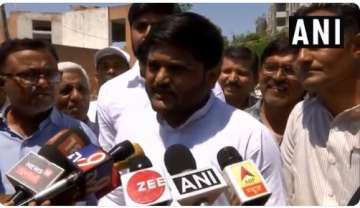 Hardik Patel after casting his vote in Viramgam