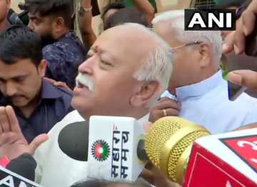 RSS chief Mohan Bhagwat after casting vote in Nagpur