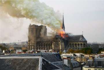 850-year-old gothic cathedral Notre-Dame in Paris has caught fire