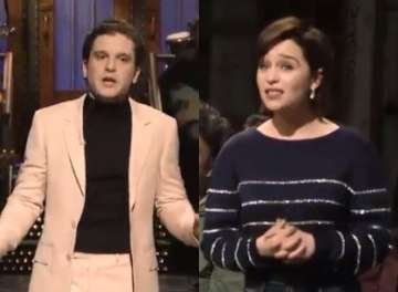 Emilia Clarke and Rose Leslie crash Kit Harington's SNL monologue, watch viral video